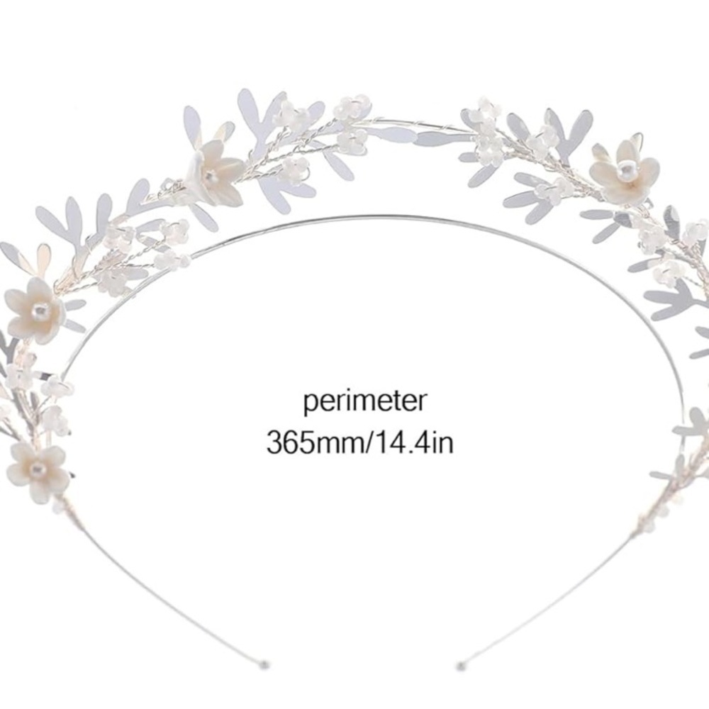 Bridal Wedding Flower Girl Hair Accessory Floral Gold Resin Headband - Picture 2 of 3